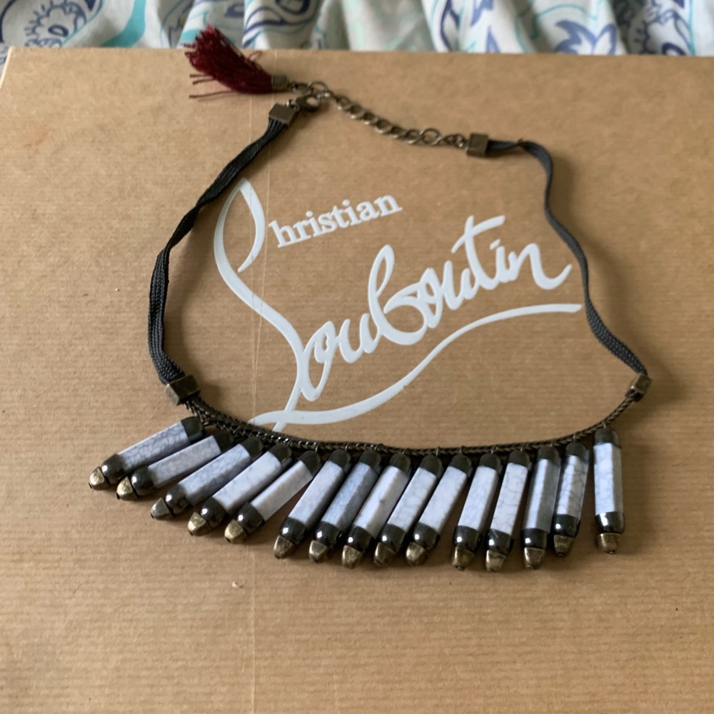 Bullet Shape Hanging Marble Necklace